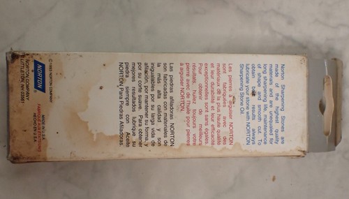 Vintage Norton Combination India Oilstone Sharpening Stone IB-6 USA 6”x2” - Picture 7 of 7