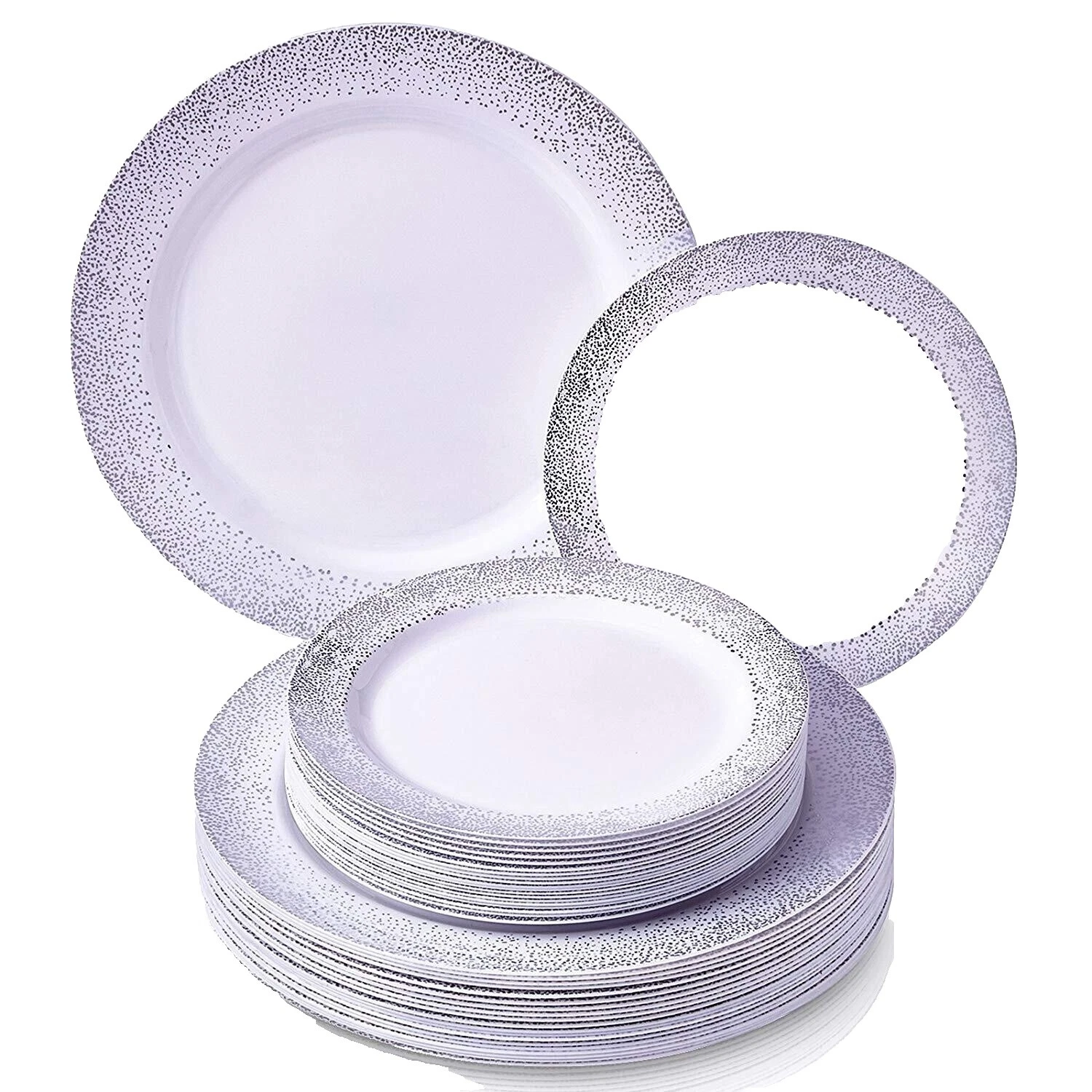 Placa de Plata Redondo Servicio de Cena Conjuntos