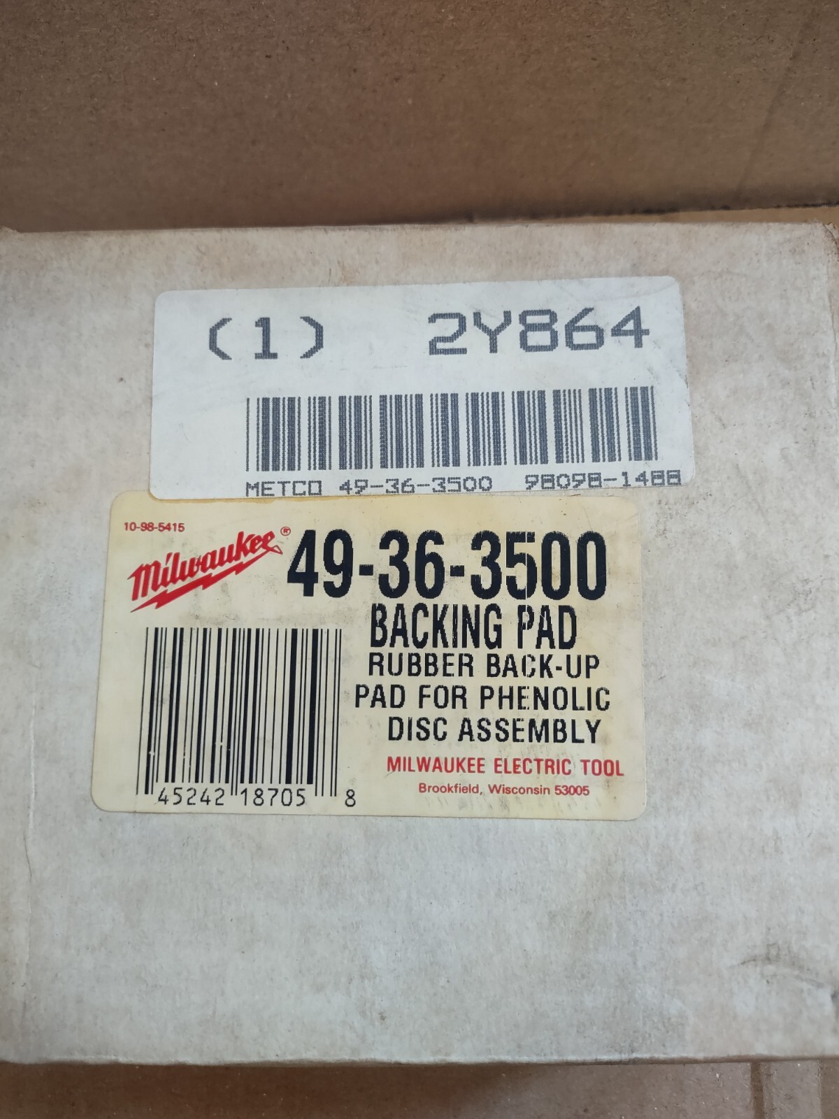 49-36-3500 Milwaukee rubber backing pad (for use with 7"phenolic disc 48-80-6000