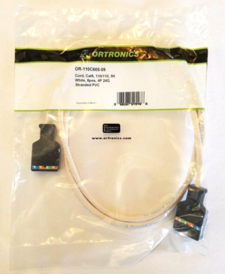 110-110 Clarity 6 Ortronics Patch Cord Cat6 OR-110C605-09 - White - 5 Feet
