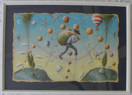 Joseph KALIHER (Texas 1970) DESPERATION ENCOUNTERS FAITH OIL on paper cm 40x60 - Foto 9 di 12