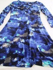 PISTACHIO PRETTY BLUE CAMO ARMY THEME CAMOUFLAGE SOFT STRETCH JERSEY DRESS UK 10