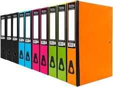 Box Files A4 Foolscap In Random Colours And Spring Clip Pack Of 10
