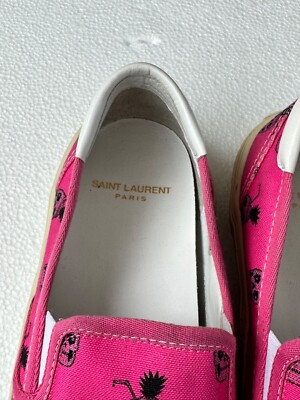Saint Laurent Pink Skull Pineapple Slip-On Sneakers Size 38 | eBay