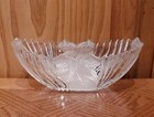 Mikasa Serving Bowl Clear Frosted Embossed Oval Ribbed