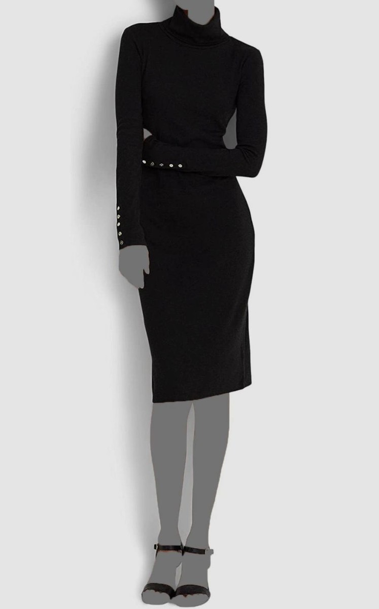 black cotton turtleneck dress Lauren Ralph Lauren Womens' Cotton-Blend Size 12 Long sleeves Size:5/6y elegant turtleneck evening gown vestidos de quinceañeras baratos party dress for night