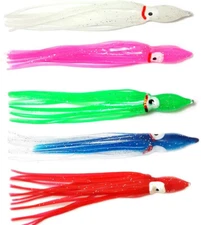 100pcs Fish WOW!® 5-c 9cm 3.5" Squid Skirt Hoochies Octopus Trolling Soft Lures
