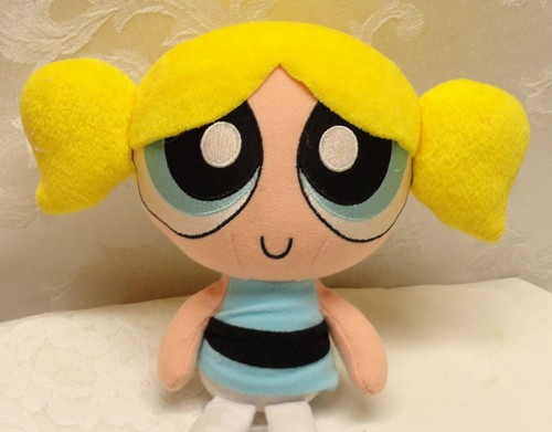 Abito Power Puff Ragazza BUBBLES Cartoon Rete Capelli Biondi Occhi Blu 8,5" '80 - Foto 2 di 5