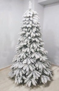 Foto Albero Di Natale.Albero Di Natale Innevato Bianco Glaciale Altezza 240 Con Base Con Rami Ebay