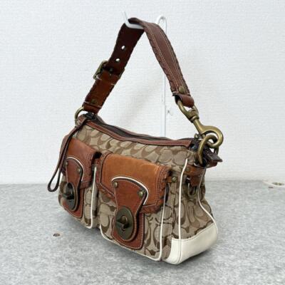 COACH Signature Legacy Collection Turnlock Shoulder Bag