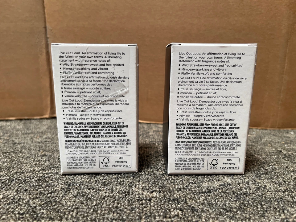 LOTE DE 2 AVON LIVE OUT LOUD EAU DE PARFUM SPRAY 50 ML 1,7 FL OZ/WH Foto 2 de 4