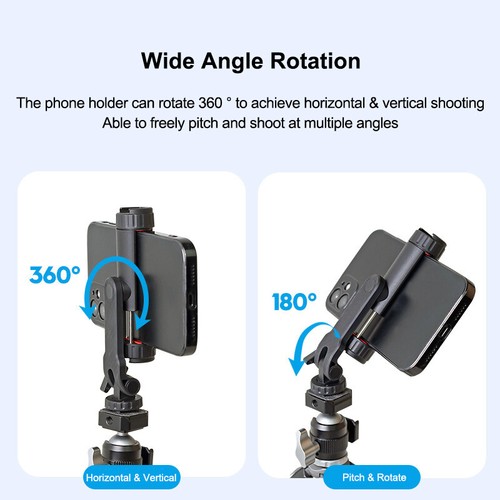 Portable Vlog Cell Phone Tripod Stand Kit with Phone Holder and Gopro Adapter - Picture 17 of 31