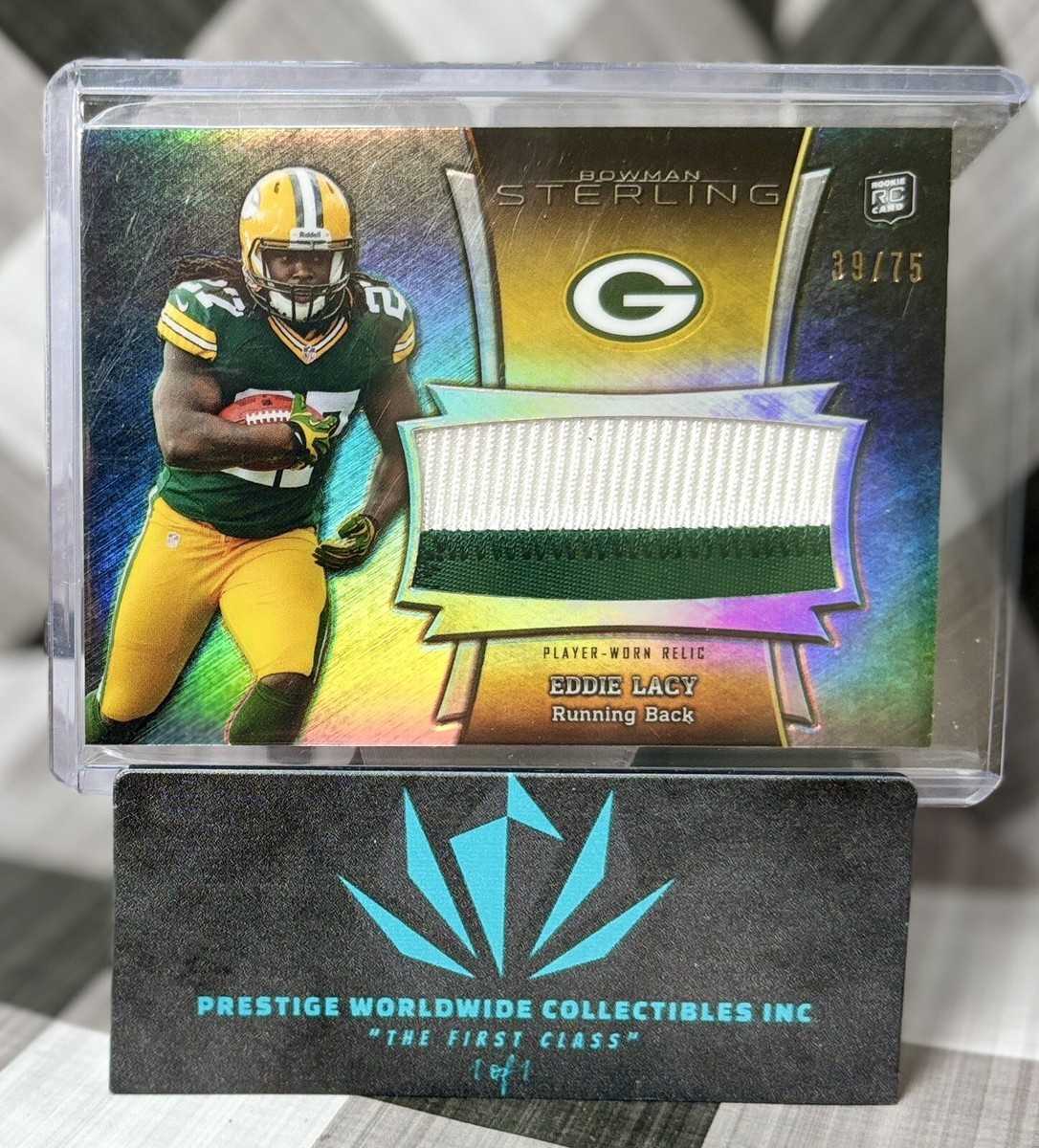 Eddie Lacy 2013 Bowman Sterling Refractor Rookie Jumbo Patch