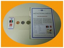 DAS GELD DER WELT Afghanistan (Afghani) KMS+Münzdokument 3 Münzen MDM selten TOP
