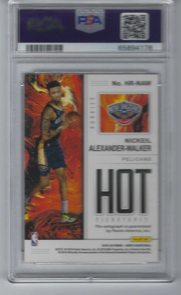 2019 Panini Hoops Hot Signatures Rookies No NAW Nickeil Alexander Walker PSA 8  - Image 2 of 2