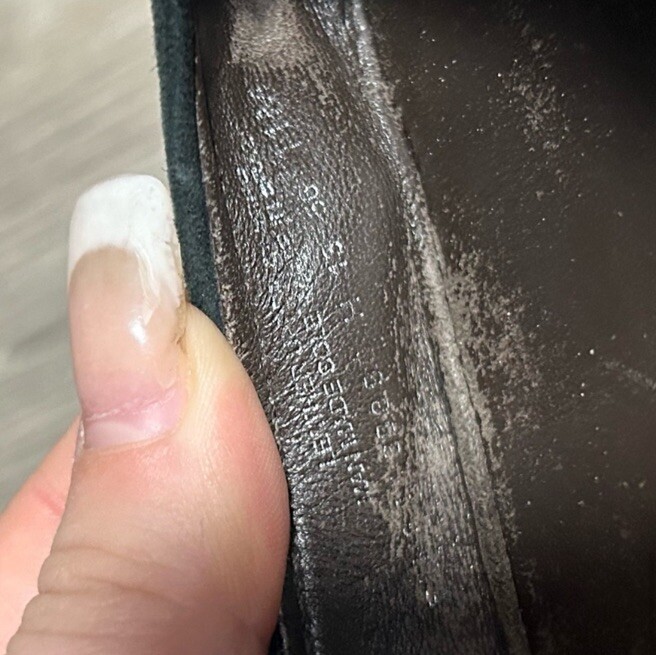 Tory Burch Forest Green Suede Python Cap Toe Flat… - image 6