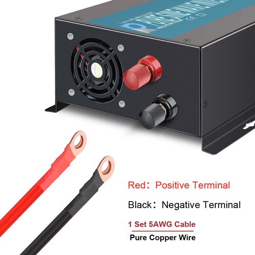 600W Pure Sine Wave Power Inverter 12/24/36/48V DC RV Off-Grid Remote Control - Picture 7 of 11
