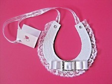White horse shoe wedding good luck charm with bow buckle - bridal.New.