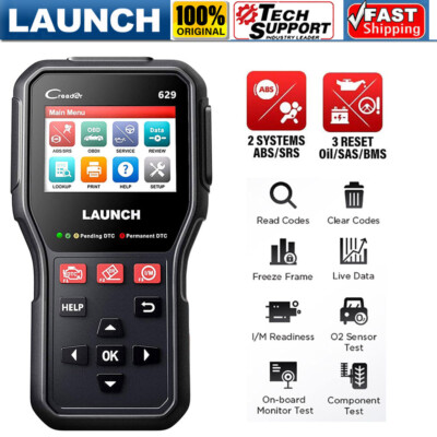 LAUNCH CR629 Engine ABS SRS Oil SAS BMS Code Reader OBD2 Scanner Diagnostic Tool