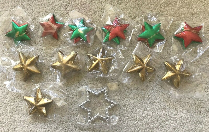  CHRISTMAS ORNAMENTS...MOST IN ORIGINAL PKG. NEVER USED