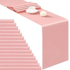 24 Pack Satin Table Runner Rose Gold12×72 Inch Bright Smooth Silk Table Runne...