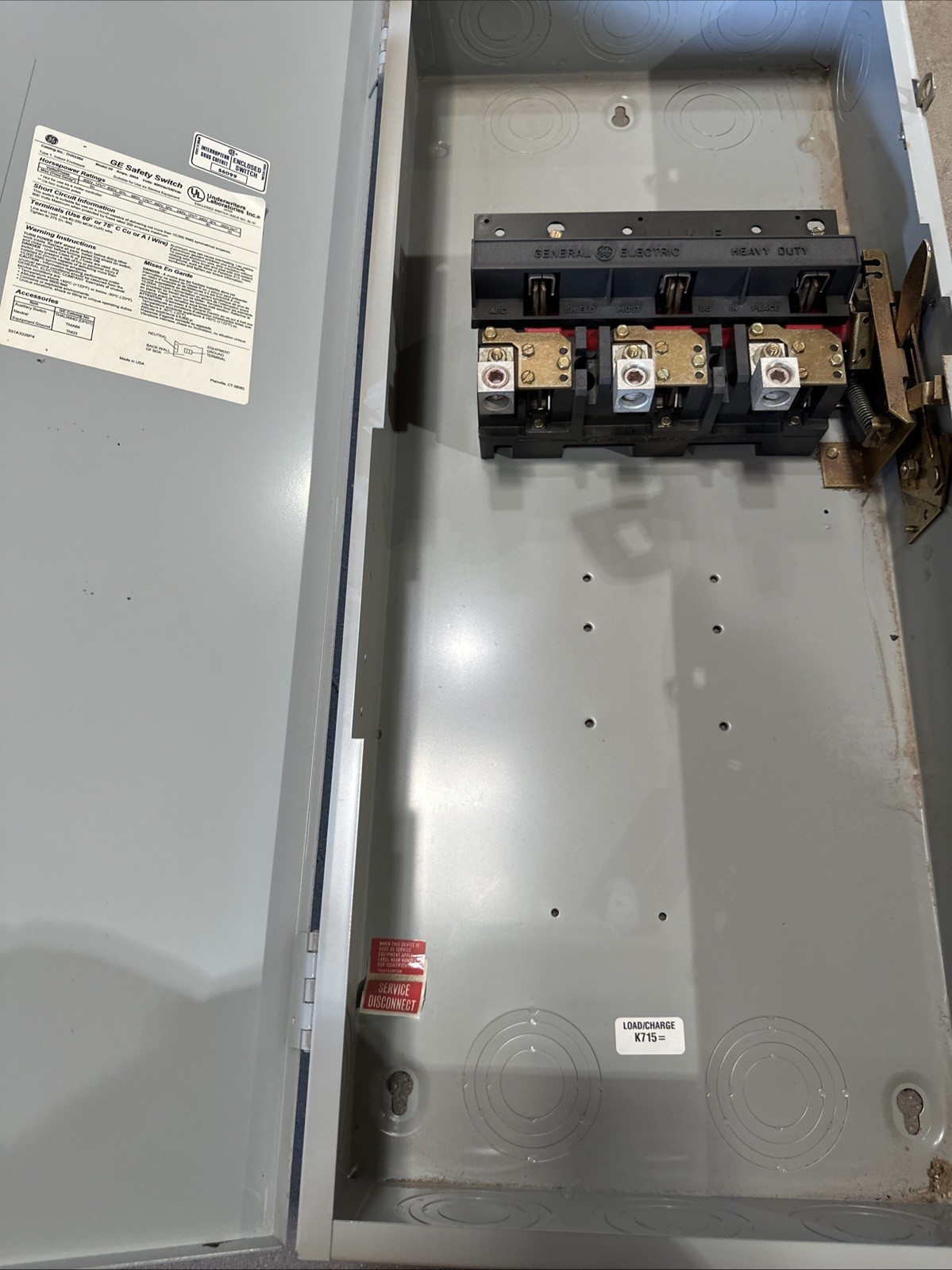 🔴GE THN3364 Heavy Duty Fusible Safety Switch 200A 600VAC/250VDC‼️Scratched