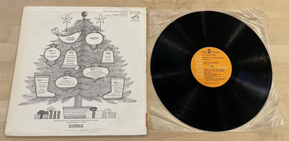 Floyd Cramer / We Wish You A Merry Christmas, 1968 Vinyl LP, RCA LSP-3828, VG+ - Image 2 of 2