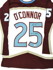 Logan O’Connor Signed Colorado Avalanche Jersey Inscribed “22 SC Champ” Beckett