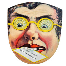 Calumet Baking Powder Die Cut Face Victorian Trade Card 3.25x5"