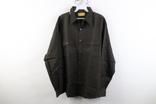 Deadstock Vintage 50s 60s Mens XL Workwear Collared Button Shirt Green USA Union