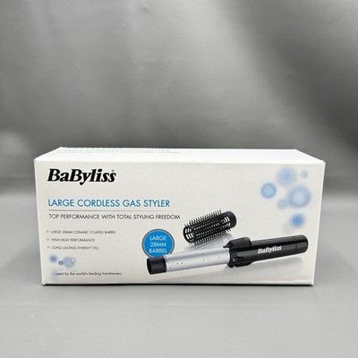 Babyliss Large 28mm Cordless Gas Hair Styler w 2 New Energy Cells 2585U Travel