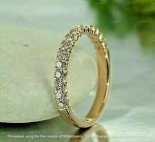 Wedding Band Ring 14K Yellow Gold Finish 2CT Round Cut Lab-Created Diamond