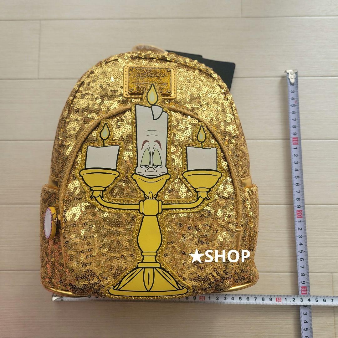 Mochila Loungefly Disney La Bella y la Bestia Lumiere Lentejuelas Nueva