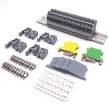 DIN Rail Terminal Blocks Kit, 20PCS UK2.5B Terminal Blocks 12 AWG Gauge, 20A 600