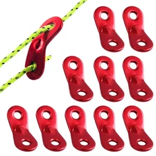 10PCS Camping Tent Awning Cord Guy Line Rope Tightener Tensioners Hooks Outdoor