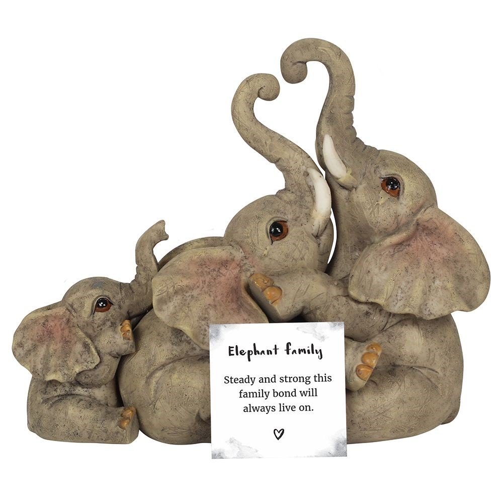 Elephant Family Ornament Figure Wildlife Jungle Animals Love