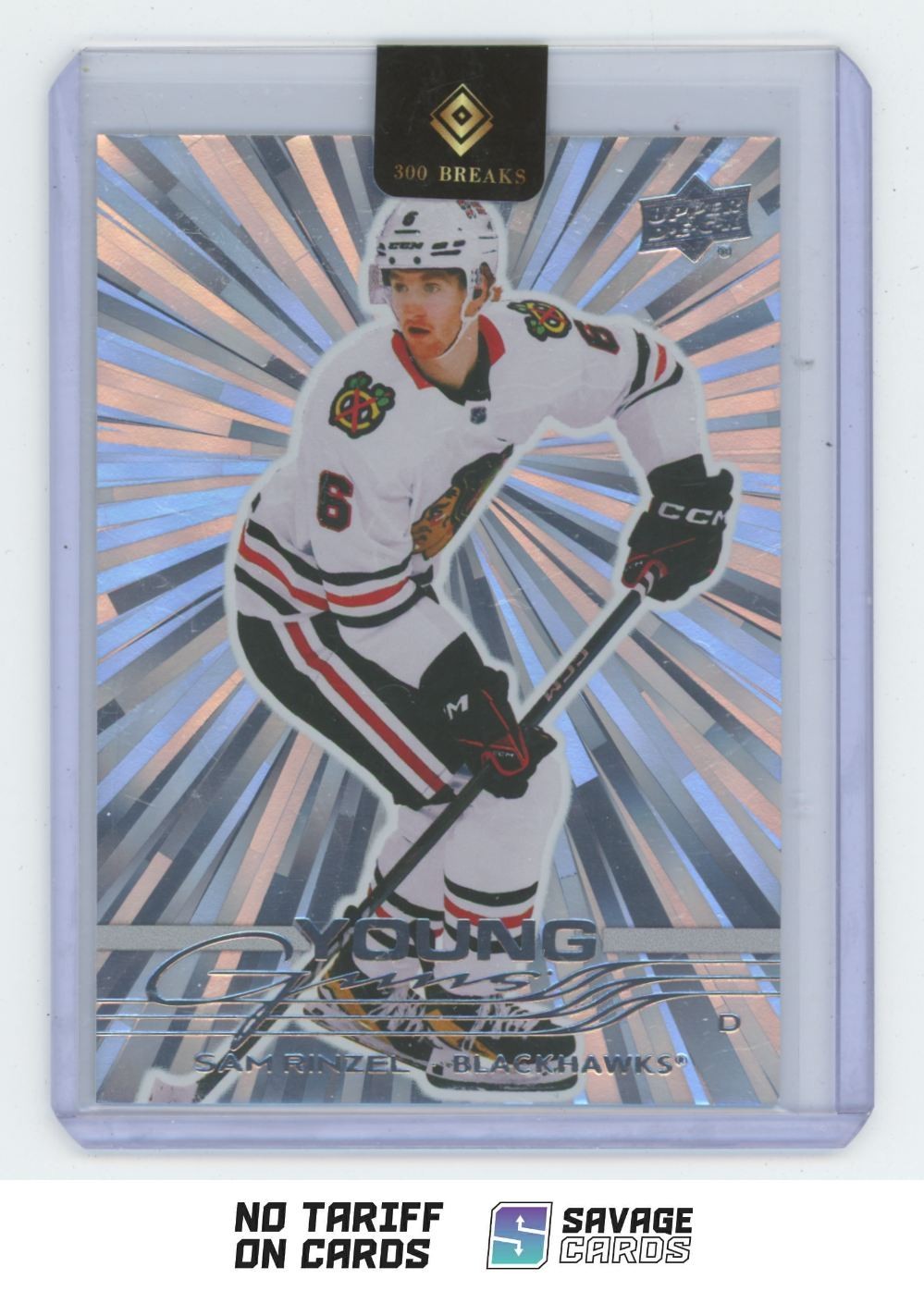 2025-26 Upper Deck Young Guns Outburst Sam Rinzel #248 Chicago Blackhawks