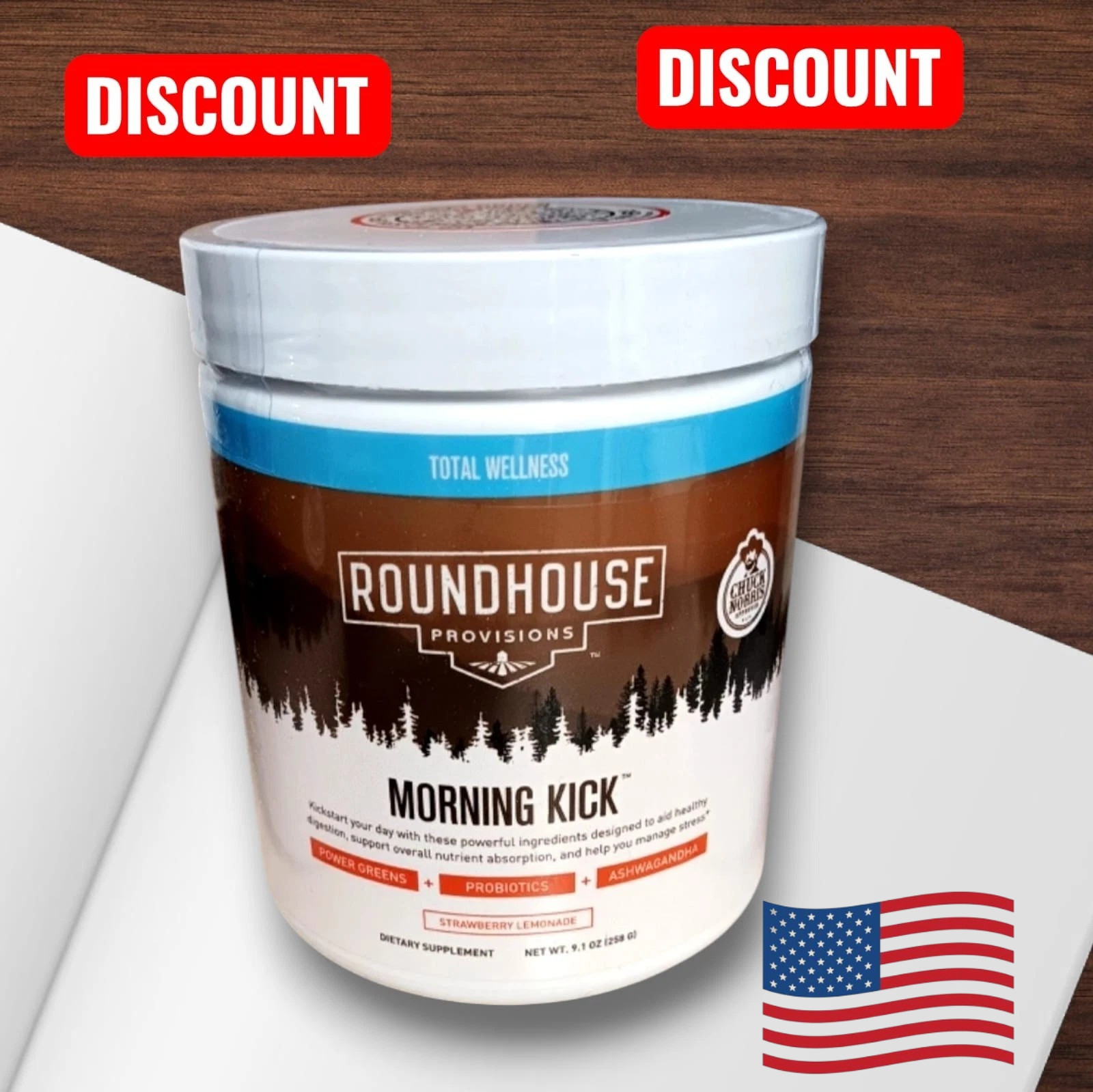 ROUNDHOUSE PROVISIONS MORNING KICK DIGESTIVE POWDER STRAWBER