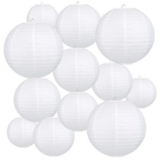 12Pcs Round Paper Lanterns Assorted Sizes 6" 8" 10" 12" for Home Decor, Res...