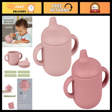 Silicone Sippy Cups for Toddlers 6-12 Months - 2 Pack Training Cups with Lids 