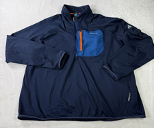 Eddie Bauer Pullover First Ascent Men  s 2XL Blue 1/4 Zip FreeHeat Waffle Knit