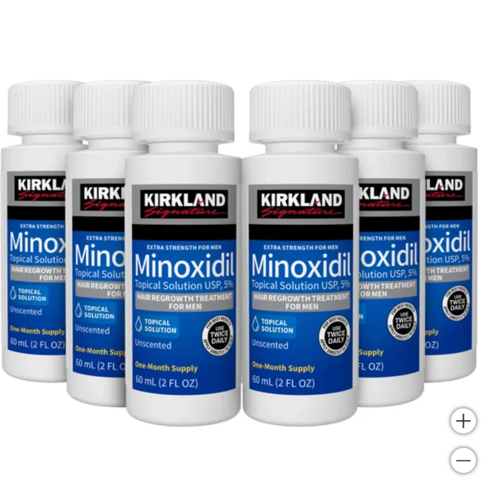 Kirkland Signature Minoxidil 5% Men Hair Regrowth Solution 6 Month Bottles - Image 3 of 4