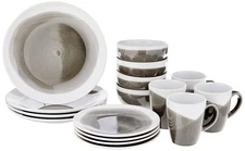 American Atelier Round Dinnerware Sets | Charcoal Kitchen Plates, Bowls, and