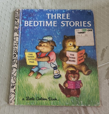 1982 THREE BEDTIME STORIES Bears Little Pigs Little Kittens Little Golden Book