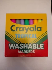 Crayola vintage Tropical Colors Washable Markers 8 Count 1992