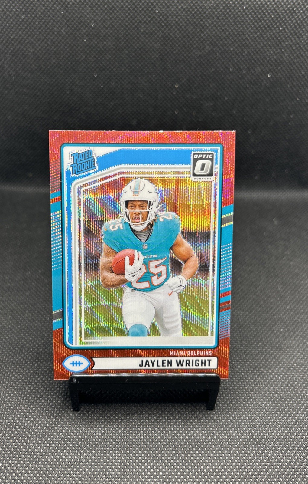 2024  Donruss Rated Rookie Optic Preview Red Wave Prizm #344 Jaylen Wright RC