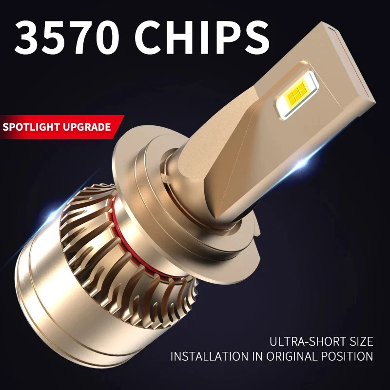 Car Headlight No Error H7 LED canbus H4 LED H1 H8 H11 60W 6500K Auto Fog Light - Image 2 of 4