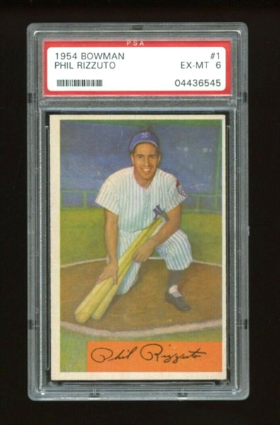1954 Bowman Baseball PHIL RIZZUTO #1  PSA 6 - Hall of Fame  New York Yankees
