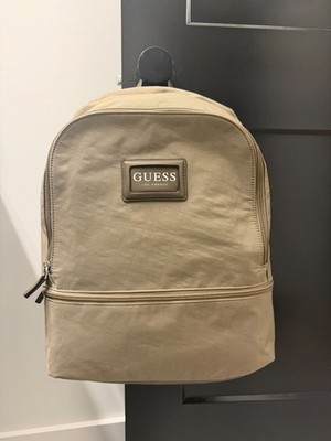 GUESS Los Angeles Beige Backpack Casual Travel School Work Bag Zip - New