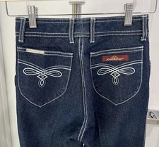 Vintage JORDACHE High Rise Jeans Blue Wash 80's Straight Leg Raw Hem Size 27 L